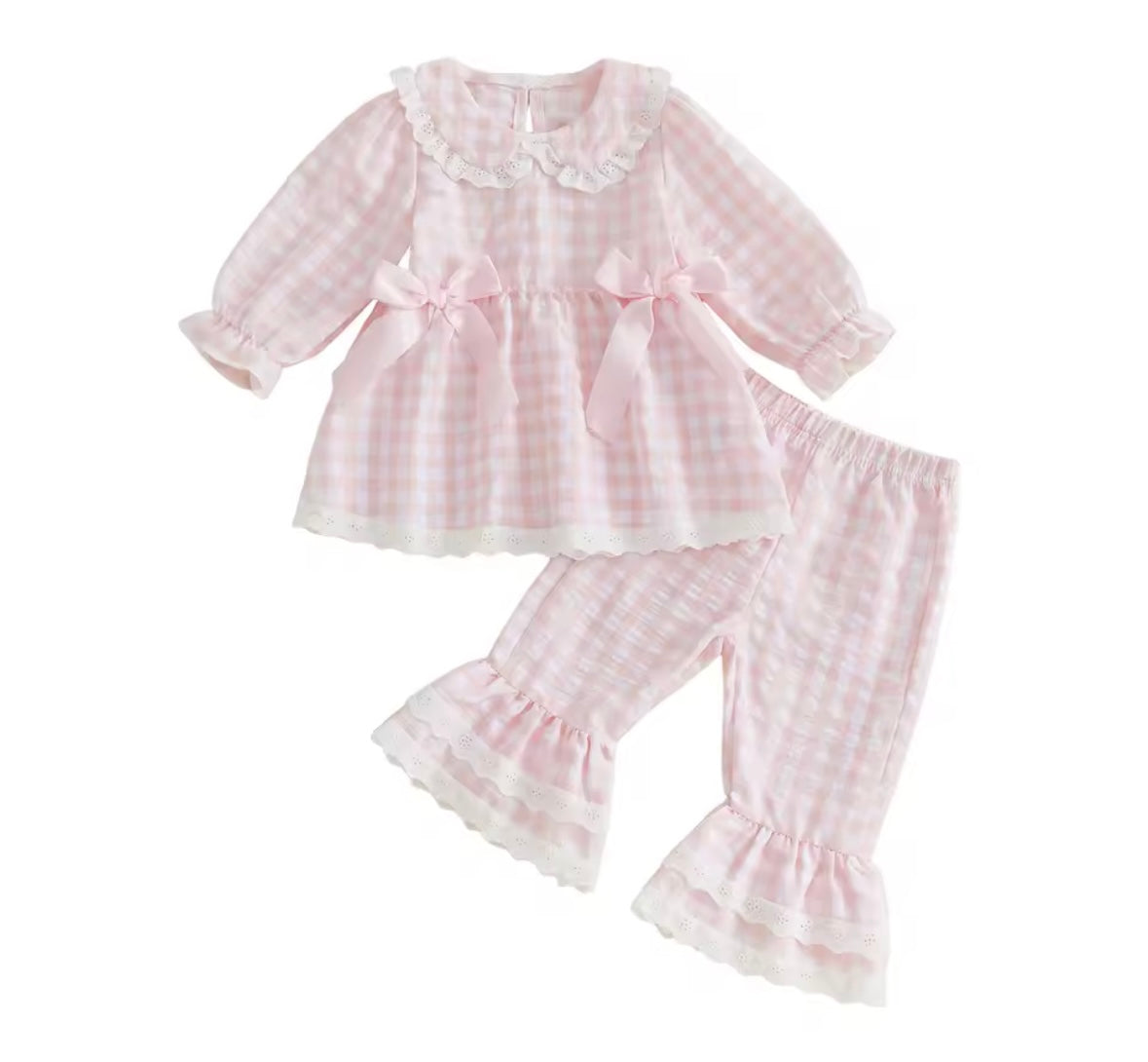 Gingham bow loungewear