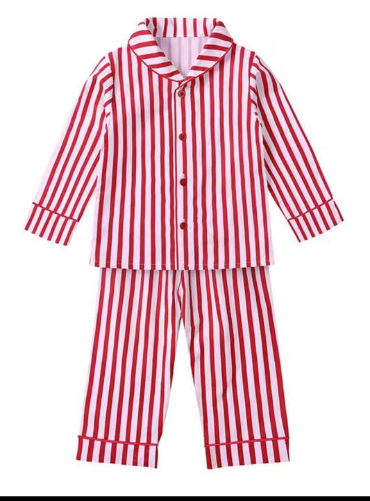 Boys pinstripe Christmas pjs