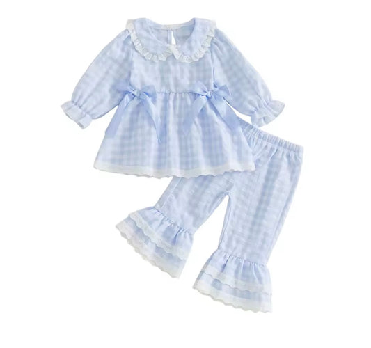 Gingham bow loungewear