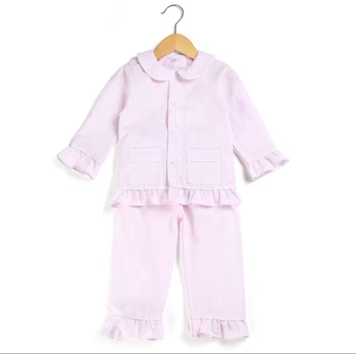 Girls long sleeve striped Pjs