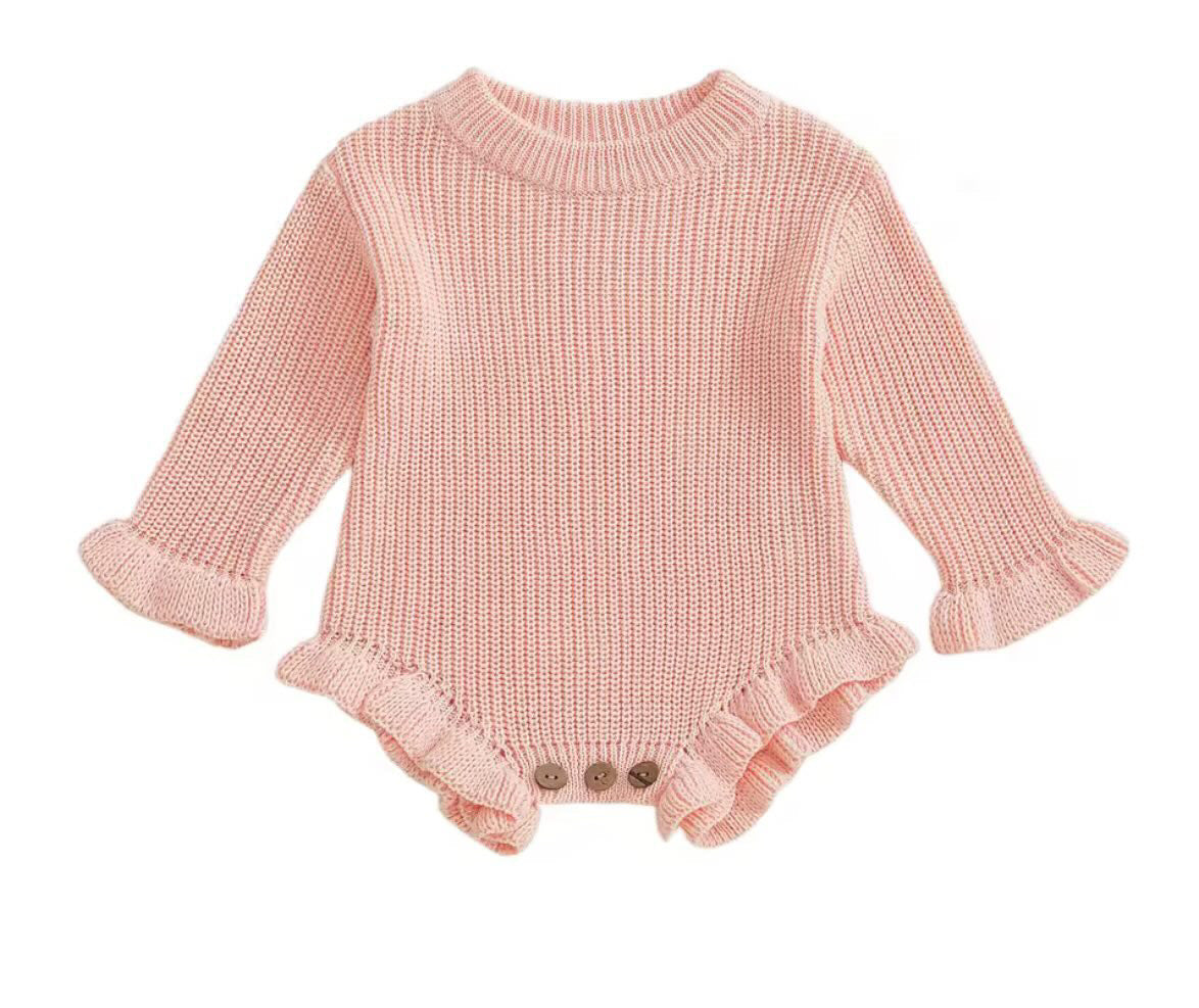 Knitted frill romper