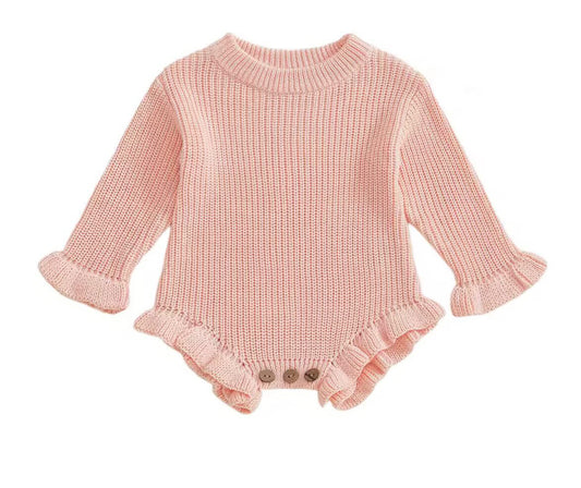 Knitted frill romper