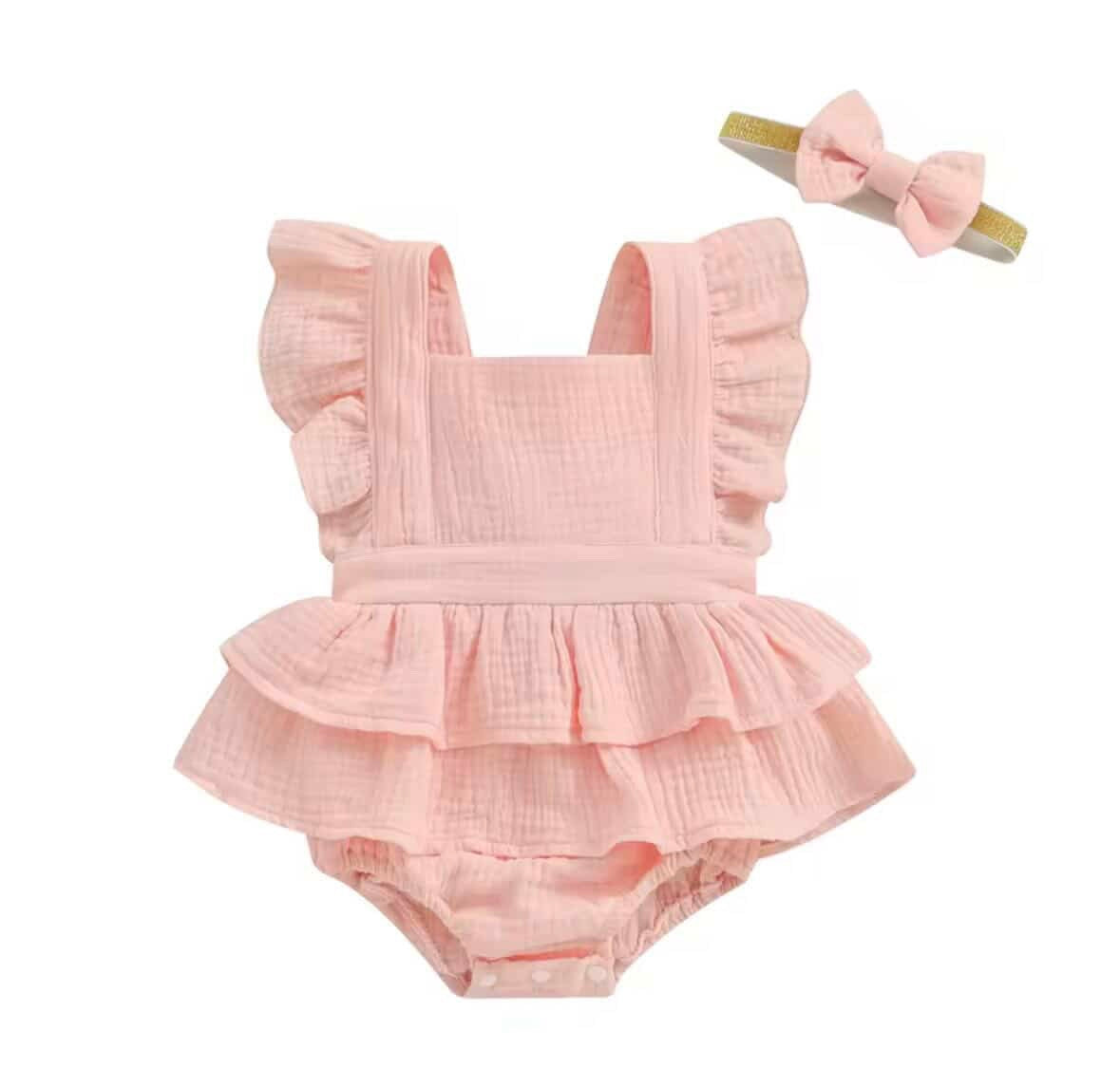 Frilly ruffle romper set