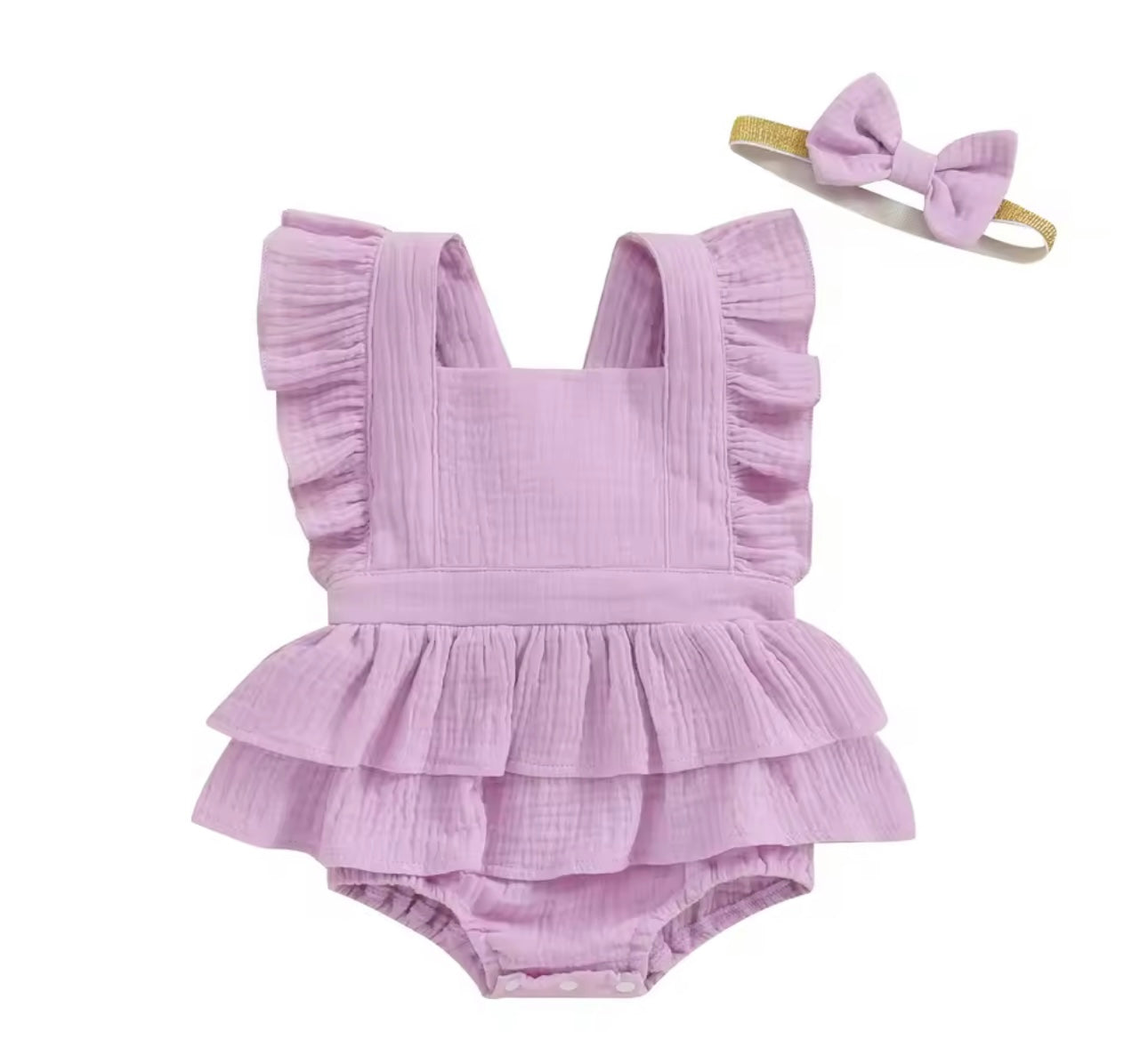 Frilly ruffle romper set