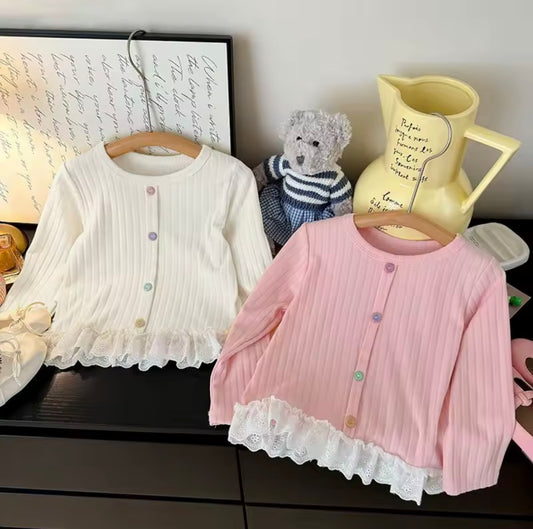 Lace bottom cardigan