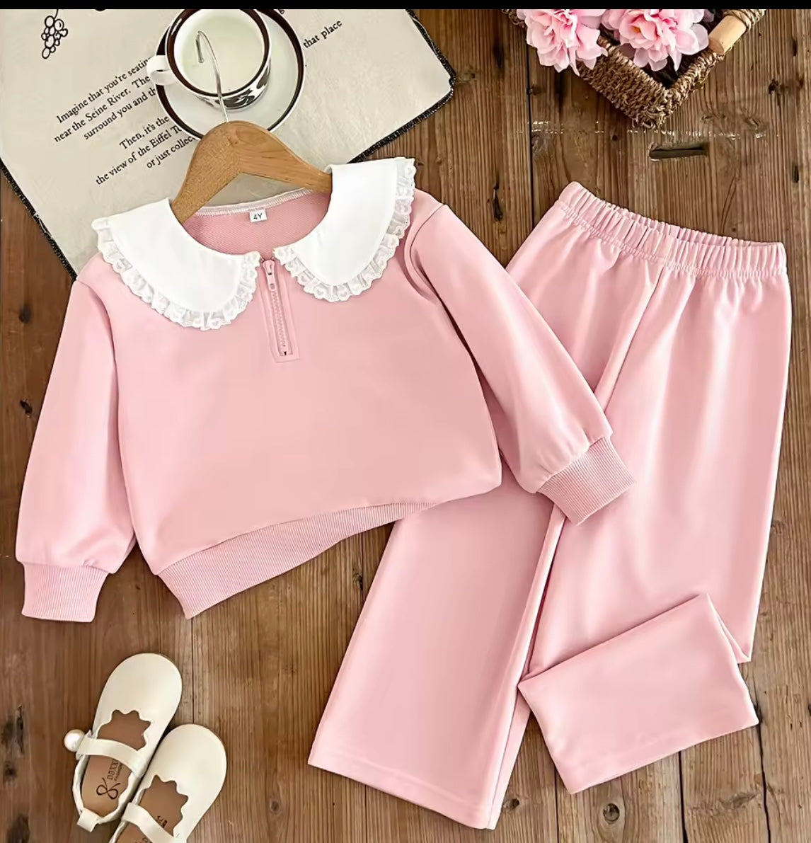 Pink Collared Tracksuit