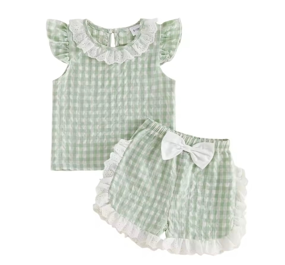 Gingham frill short set