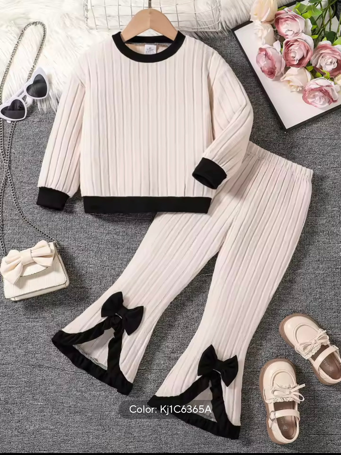 Bow flares sweater set