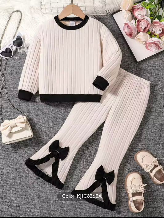 Bow flares sweater set