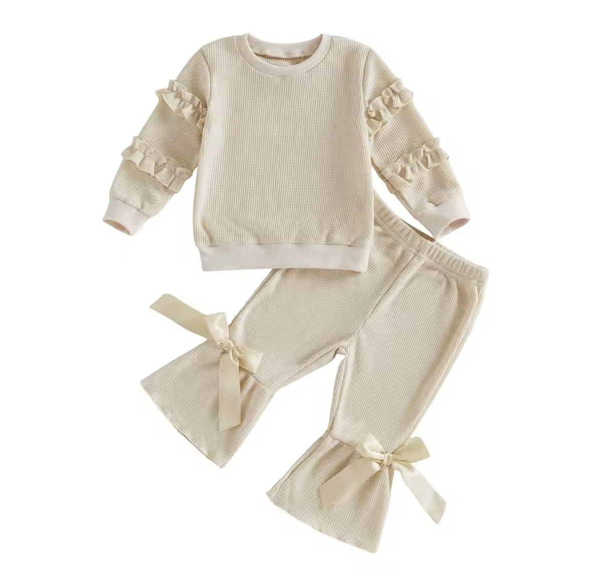 Pink frill flares set