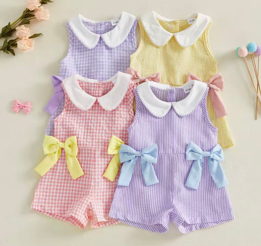 Collared Bow Playsuit