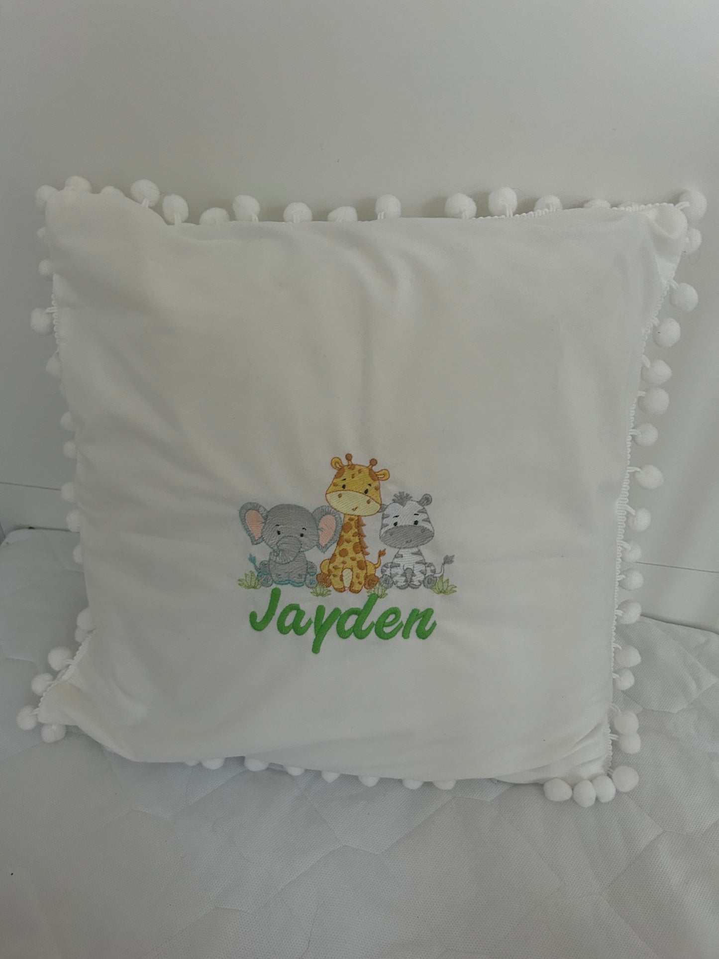 Pom pom cushion cover