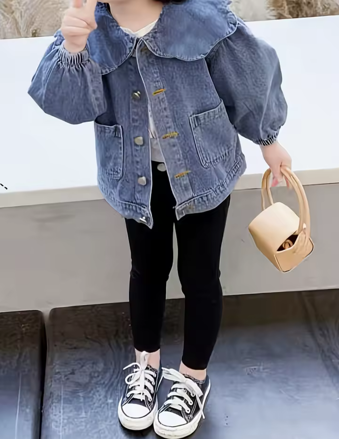 Large collar Denim Jacket