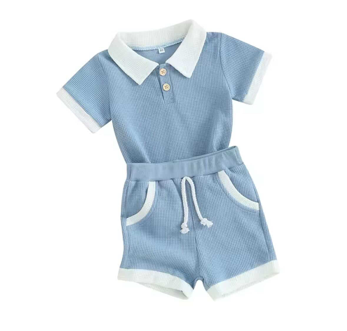 Boys waffle short set