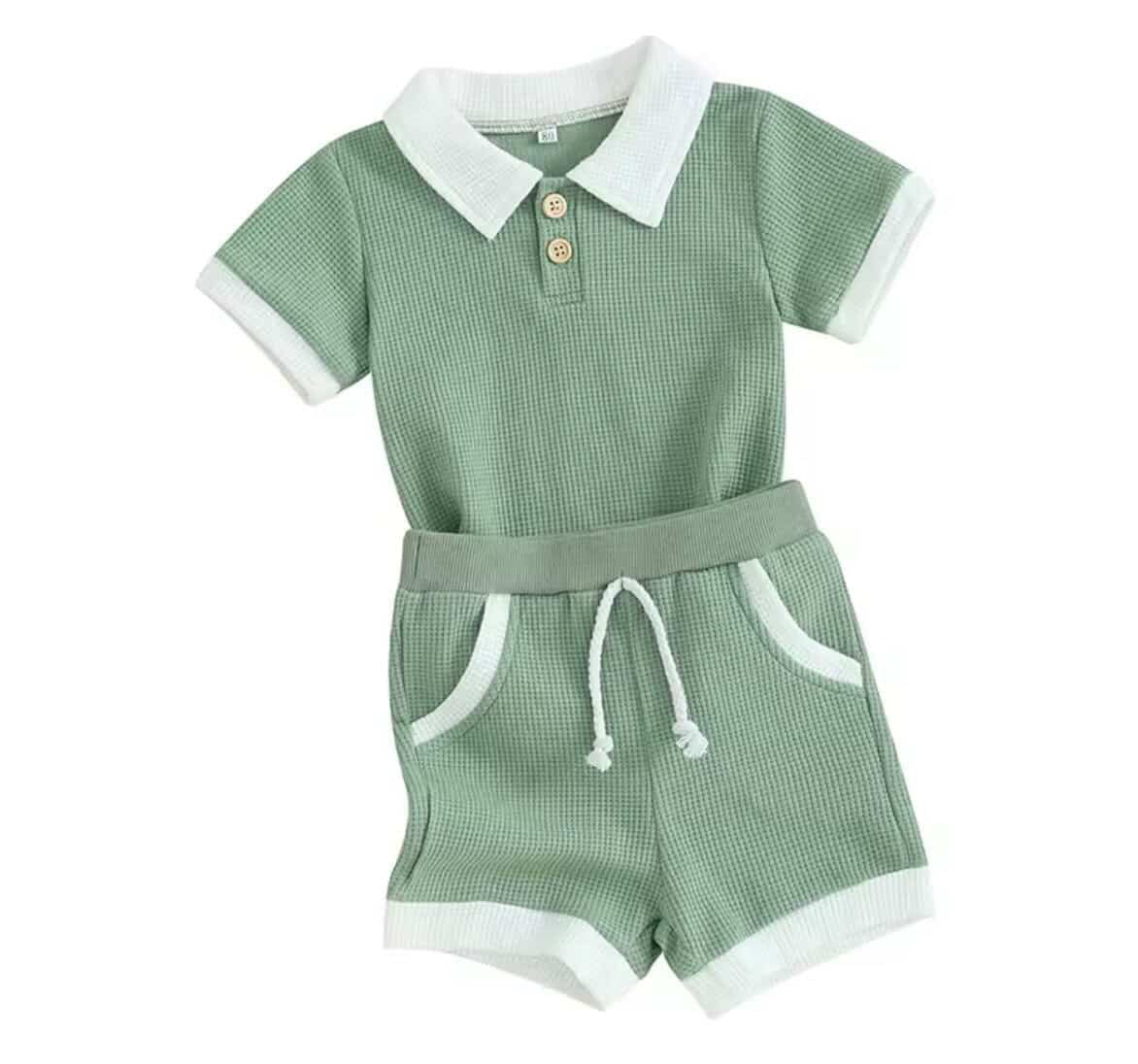 Boys waffle short set