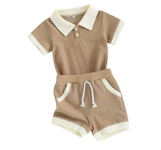 Boys waffle short set